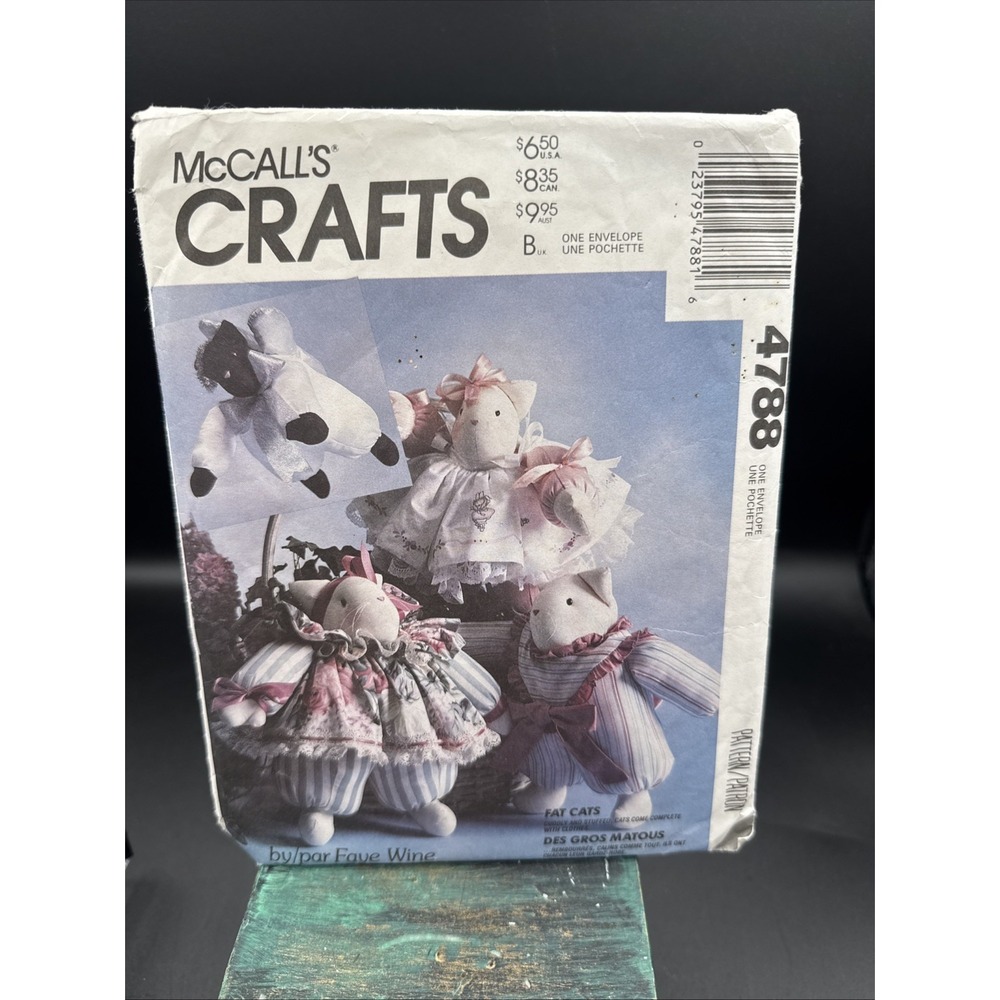 McCalls 4788 Vintage 90's "Fat Cats" Package Pattern Faye Wine Cut Complete